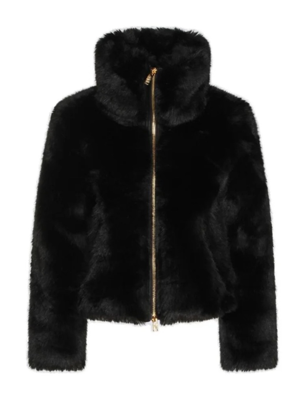 Moose Knuckles Black Faux Fur Jacket • Cropped • Zip Front • Luxury Winter Coat